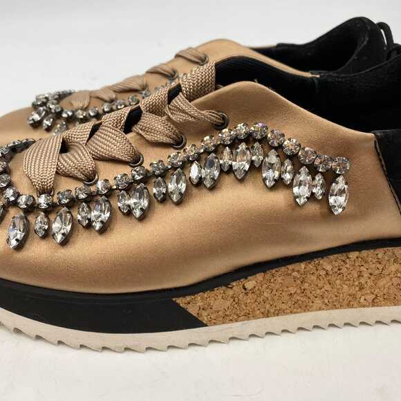 Judari Tan Black Rhinestone Satin Sneakers | EU 38 (7 US) - Picture 5 of 10